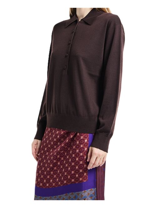 Dries Van Noten Tuno W.K. Polo in Brown DRIES VAN NOTEN | 0112032700704